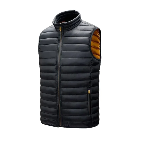 Men Black Bomber Leather Vest