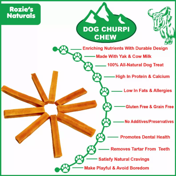 DOG CHURPI CHEW- 100% Natural, Himalayan Hard Yak Cheese Churpi Dog Chew Treats, Grain-Free, Gluten-Free, Dental Chews, 4 COUNT-15 oz - Image 5