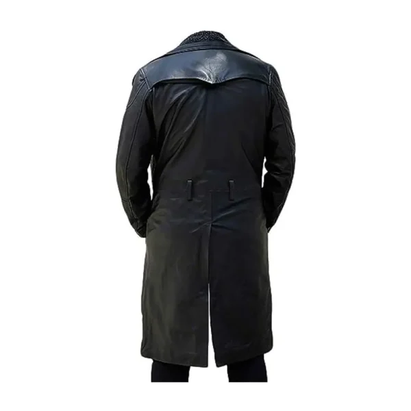 Men Black Blade Leather Duster - Image 2