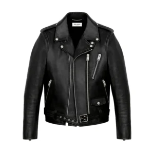 Men Black Biker Leather Jacket