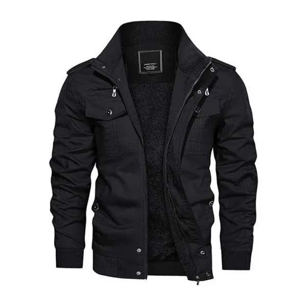 Men Black Biker Cafe Racer Leather Jacket