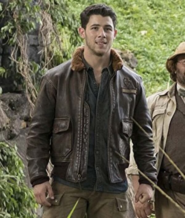 Jumanji 2 Nick Jonas Leather Jacket